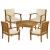 Teak Type 5pc Chippendale Conversation Set with Cushions