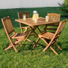 Teak 5pc 39" Folding Patio Outdoor Dining Set