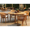Teak 5 Piece 52 Inch Curved Outdoor Patio Dining Set
