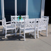 Acacia 7 Piece 59 Inch White Chippendale Outdoor Dining Set