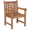 Teak Chippendale Patio Garden Armchair