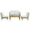 Teak 4pc Deep Seating Conversation Set with Cushions