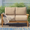 Teak Deep Seating Outdoor Loveseat with Cushions