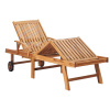 Teak Deluxe 4 Position Patio Deck Chaise Lounger