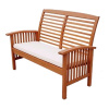 Balau Mission Loveseat Bench with Cushion