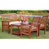 Teak Type Mission 4pc Conversation Set with Cushions