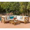 Teak Type Acacia 4 Piece Outdoor Sectional Sofa Set