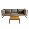 Acacia 4 Piece Deep Seating Sectional Set with Cushions