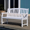 Acacia 5 Foot White Outdoor Patio Bench