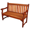 Classic Teak Oiled 4 Foot Slat Back Outdoor Bench