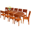 Teak Like 11 Piece Extendable 91 Inch Backyard Dining Set