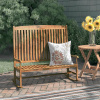 Teak Type Outdoor Porch Rocker Bench