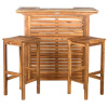 Teak Type 3pc Patio Outdoor Bar Table Set