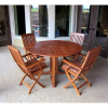 Balau Teak Type 5 Piece 52 Inch Round Terrace Dining Set