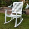 White Mission Style Outdoor Porch Rocking Chair